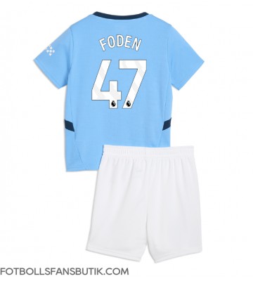 Manchester City Phil Foden #47 Replika Hemmatröja Barn 2024-25 Kortärmad (+ Korta byxor)